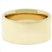 14k Yellow Gold 9mm Comfort Fit Flat Wedding Band Heavy Weight
