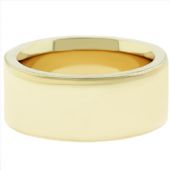 14k Yellow Gold 9mm Comfort Fit Flat Wedding Band Super Heavy Weight