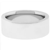 18k White Gold 9mm Flat Wedding Band Super Heavy Weight