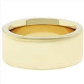 18k Yellow Gold 9mm Flat Wedding Band Super Heavy Weight