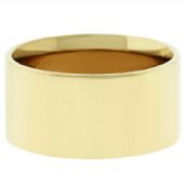 14k Yellow Gold 10mm Flat Wedding Band Medium Weight