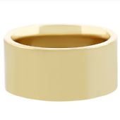 14k Yellow Gold 10mm Comfort Fit Flat Wedding Band Heavy Weight