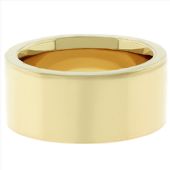 18k Yellow Gold 10mm Flat Wedding Band Super Heavy Weight