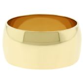 14k Yellow Gold 10mm Dome Wedding Band Medium Weight