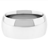 14k White Gold 10mm Comfort Fit Dome Wedding Band Super Heavy Weight