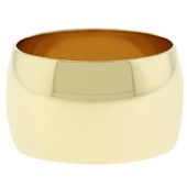 14k Yellow Gold 12mm Dome Wedding Band Medium Weight