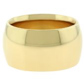 14k Yellow Gold 12mm Comfort Fit Dome Wedding Band Super Heavy Weight