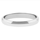 14k White Gold 3mm Dome Wedding Band Medium Weight