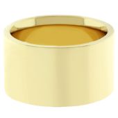 14k Yellow Gold 12mm Comfort Fit Flat Wedding Band Heavy Weight