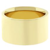 18k Yellow Gold 12mm Flat Wedding Band Heavy Weight