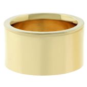 14k Yellow Gold 12mm Comfort Fit Flat Wedding Band Super Heavy Weight