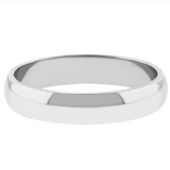 14k White Gold 4mm Dome Wedding Band Medium Weight