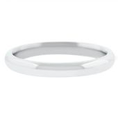 14k White Gold 3mm Comfort Fit Dome Wedding Band Heavy Weight