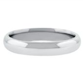 14k White Gold 4mm Comfort Fit Dome Wedding Band Heavy Weight