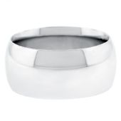 14k White Gold 10mm Comfort Fit Dome Wedding Band Heavy Weight
