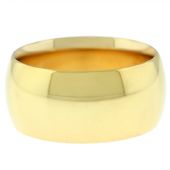 14k Yellow Gold 10mm Comfort Fit Dome Wedding Band Heavy Weight