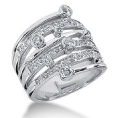 14K White Gold Scattered Diamond Anniversary Ring (0.83ctw.)