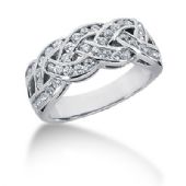 14K White Gold Braided Diamond Anniversary Ring (0.88ctw.)