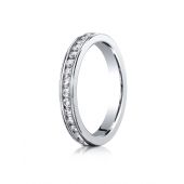 14k White Gold 3mm Channel Set  Eternity Ring.