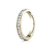 18K YELLOW GOLD 3mm Channel Set  Eternity Ring with Milgrain.