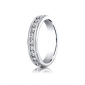 18K White Gold 4mm Channel Set  Eternity Ring with Milgrain.