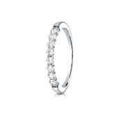 14k White Gold 2.5mm high polish Shared Prong 8 Stone Diamond Ring (0.32)ctw