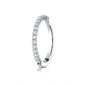 14k White Gold 2mm high polish Shared Prong 16 Stone Diamond Ring (0.32)ctw