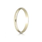 14k Yellow Gold 2mm High Polished Rope Center Design Band