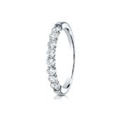 14k White Gold 3mm high polish Shared Prong 8 Stone Diamond Ring (0.48)ctw