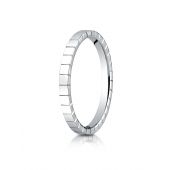 14k White Gold 2mm High Polished Carved Design Band