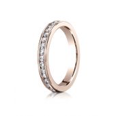 14k ROSE GOLD 3mm Channel Set  Eternity Ring.