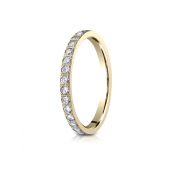 18k Yellow Gold 2mm Pave Set  Eternity Ring