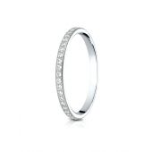 14k White Gold 2mm pave set diamond eternity ring