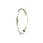 14k Yellow Gold 2mm pave set diamond ring (0.15)ctw