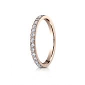 14k Rose Gold 2mm Pave Set  Eternity Ring