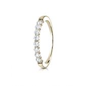 14k Yellow Gold 2.5mm high polish Shared Prong 8 Stone Diamond Ring (0.32)ctw