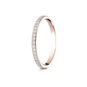 14k Rose Gold 2mm pave set diamond eternity ring