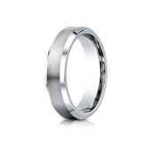 Cobaltchrome 6mm Comfort-Fit Satin-Finished Beveled Edge Design Ring