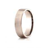 14k Rose Gold 6mm Comfort-Fit Satin-Finished Carved Design Band