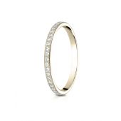 14k Yellow Gold 2mm pave set diamond eternity ring