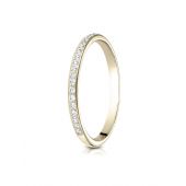 14k Yellow Gold 2mm pave set diamond  ring