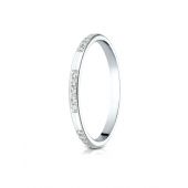 14k White Gold 2mm pave set diamond ring (0.15)ctw