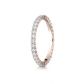 14k Rose Gold 2mm high polish Shared Prong Diamond Eternity Ring