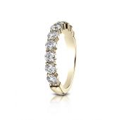 14k White Gold 3mm high polish Shared Prong 9 Stone Diamond Ring (0.99)ctw