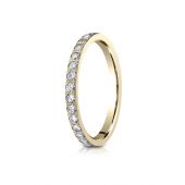 14k Yellow Gold 2mm Pave Set  Eternity Ring