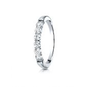 14k White Gold 3mm high polish Shared Prong 6 Stone Diamond Ring (0.48)ctw