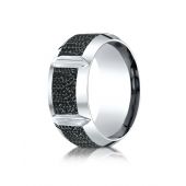 Cobaltchrome 10mm Comfort Fit Blackened Micro hammer Ring