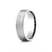 14k White Gold 6mm Comfort-Fit Satin-Finished Carved Design Band