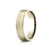 14k Yellow Gold 6mm Comfort-Fit Satin-Finished Carved Design Band