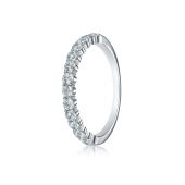 14k White Gold 2.5mm high polish Shared Prong 12 Stone Diamond Ring (0.48)ctw